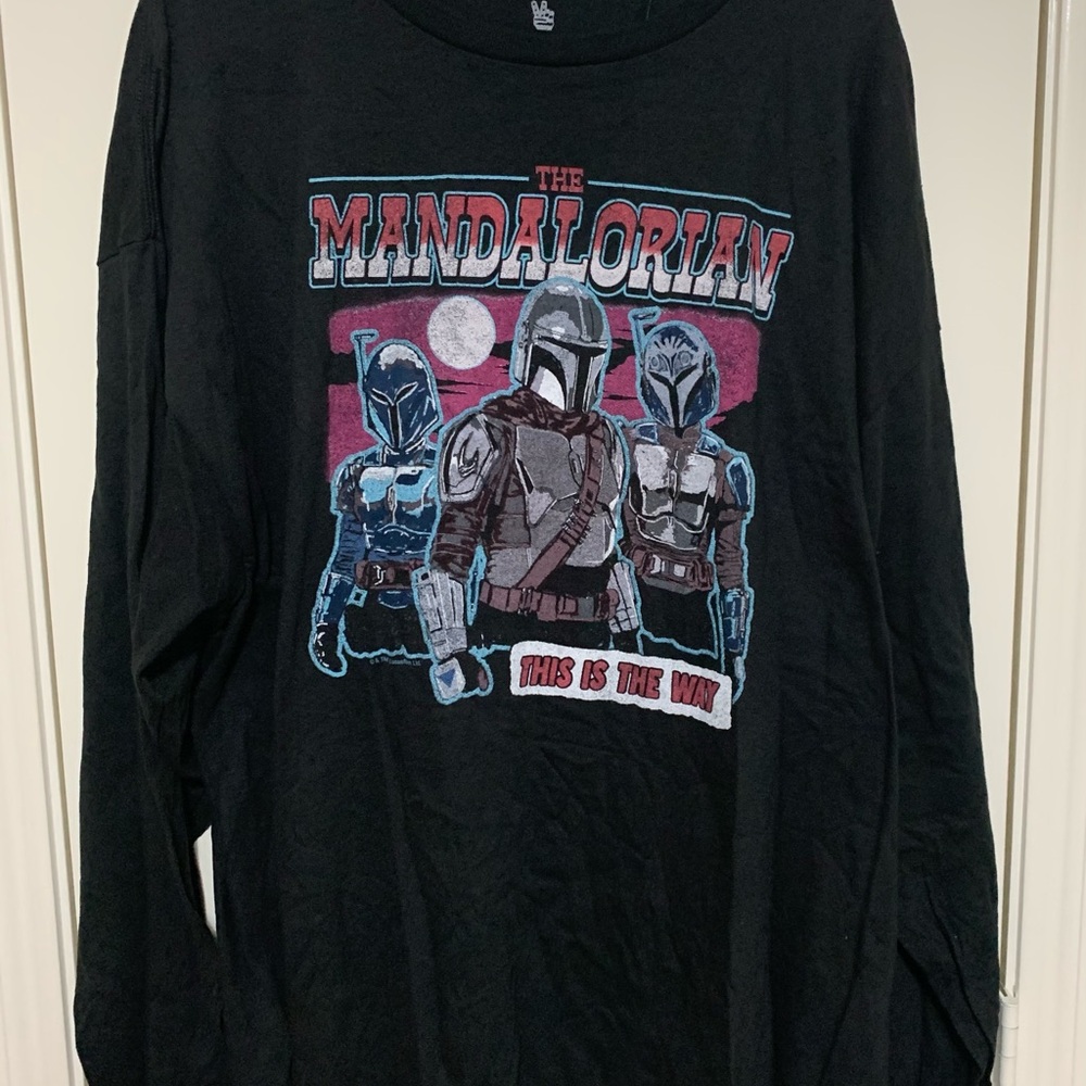 Star Wars Mandalorian Black Long Sleeve Shirt